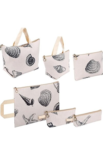Belle Vous Σετ 6 γυναικείων τσαντών, από βαμβάκι, με φερμουάρ, κατάλληλες για...