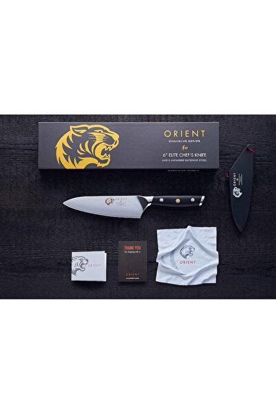 Orient Damascus Chef Knife, Origin Series, 15 cm, with 67 layers of Japanese AUS-10 stainless steel, black