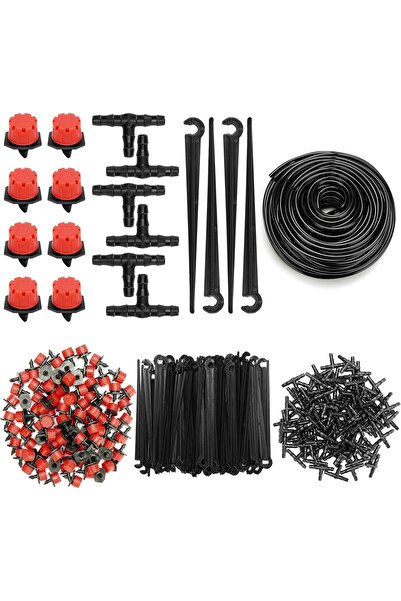 Belle Vous Kit de irigare prin picurare, 300 de piese, plastic, furtun de 40 ...