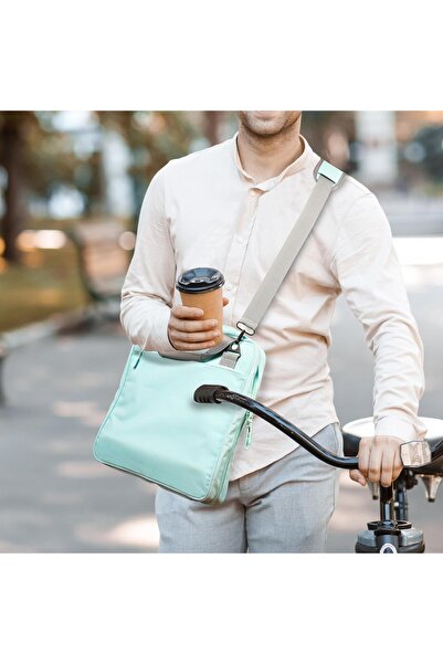 Belle Vous Multifunctional Shoulder Bag, biblioraft system, documents, laptop, 34 x 35 cm, nylon, Turquoise