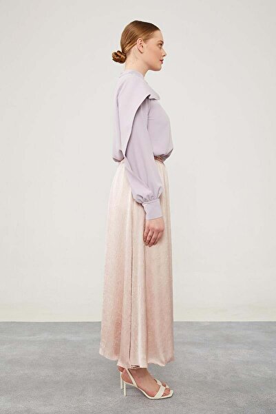 Levidor Satin Skirt - Powder, Elastic Waist