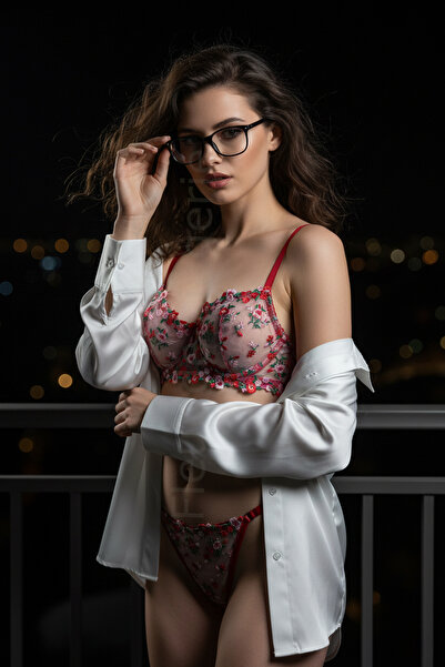 Fleur de Lingerie Serenity Floral Embroidered Backing Bra Panty Bralet Set