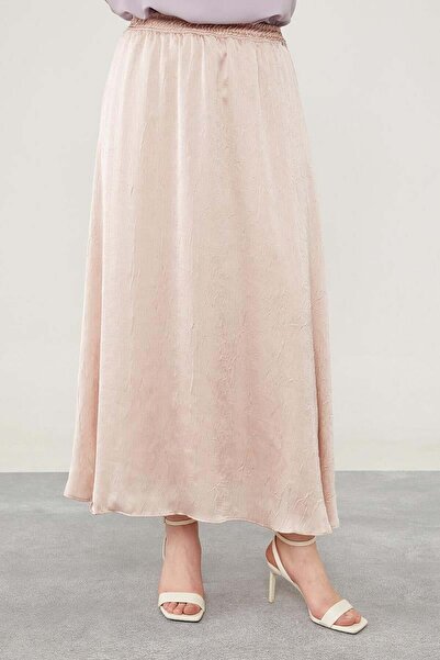 Levidor Satin Skirt - Powder, Elastic Waist