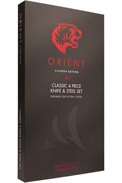 Orient Set of 3 knives, massaged for sharpening, made of German X50 Ultra + stainless steel, black