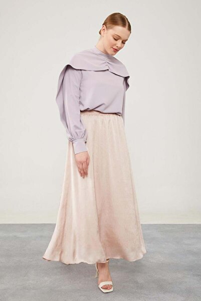 Levidor Satin Skirt - Powder, Elastic Waist