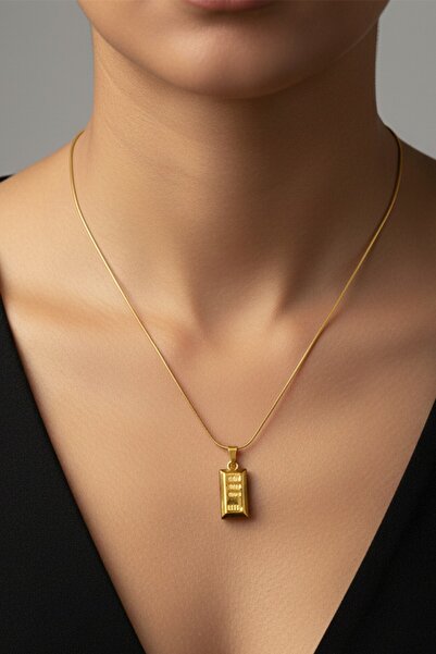 BLIZGANTIS Yeni Sezon Külçe Altın Desenli Çelik Kolye