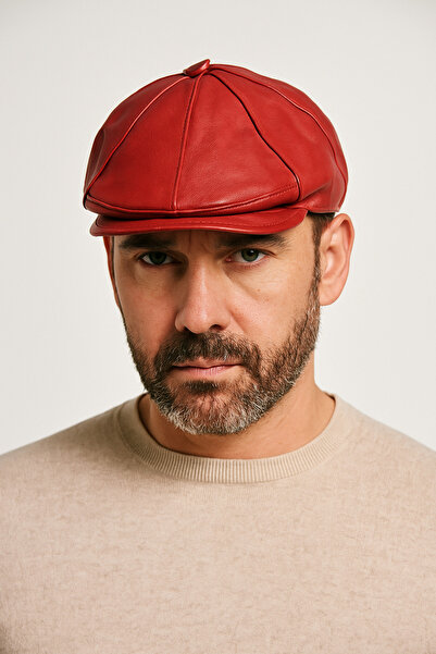 PaminBags Aksesuar Genuine Leather Patchwork Cap Hat