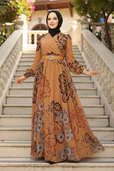 Neva Style Φόρεμα Hijab με σχέδιο πεταλούδας 3463hr