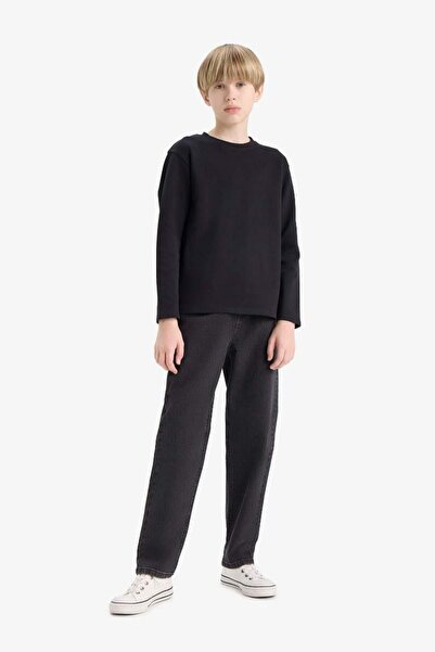 DeFacto Boys' Crew Neck Basic Plain Long Sleeve School T-Shirt (25 Au)