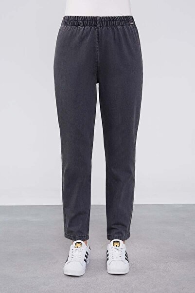 Levidor Antrasit Beli Büzgülü Jean Pantolon