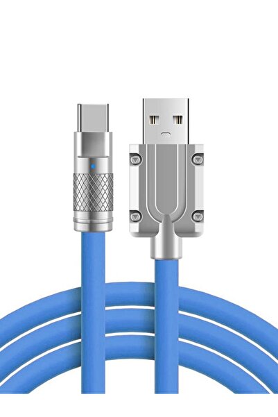 MOBİL GO Realme Uyumlu Typce Usb Hızlı Şarj Kablosu Mavi