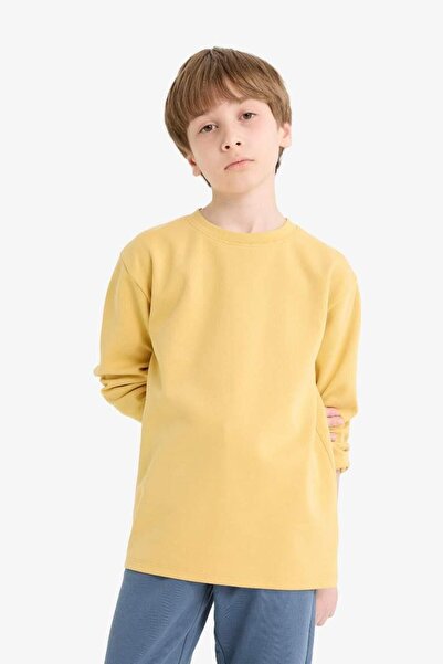 DeFacto Boys' Crew Neck Basic Plain Long Sleeve School T-Shirt (25 Au)