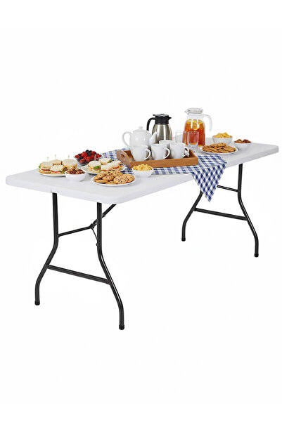 AGD Folding camping table, for outdoor and garden use, 180x75x70 cm