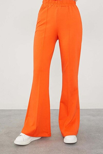 Levidor Orange Eyelet Detailed Elastic Waist Trousers