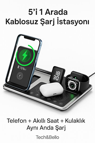 Tech&bello accessories R11 4in1 Wireless Kablosuz Şarj Standı