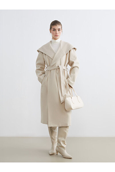 LC Waikiki Vizyon New Season Hooded Women's Cashmere Coat