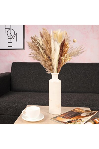 Belle Vous Set de 104 flori decorative, 35-46 cm, iarbă de pampas, uscate, aranjament floral boho, bej