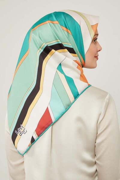 Levidor Σμαραγδένιο χοντρό ριγέ κασκόλ