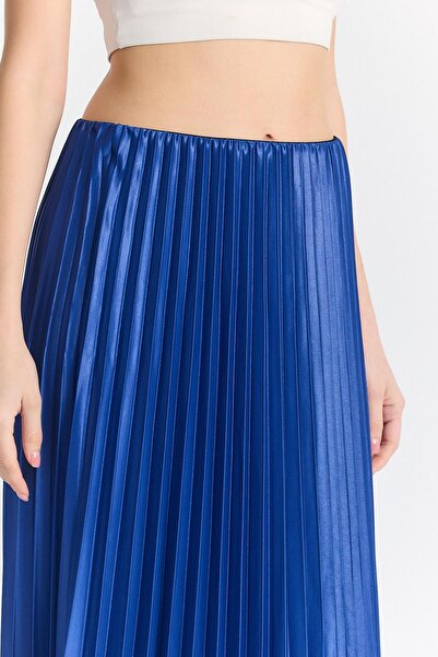 DAMGA JEANS Γυναικεία μακριά προσευχή Hijab Maxi πλισέ μπλε φούστα