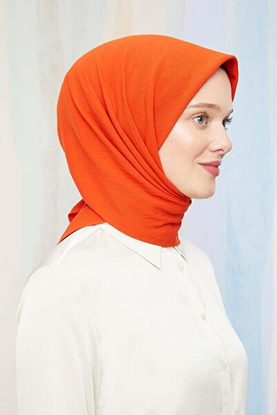 Levidor Turuncu Pamuk Cazz Kare Eşarp