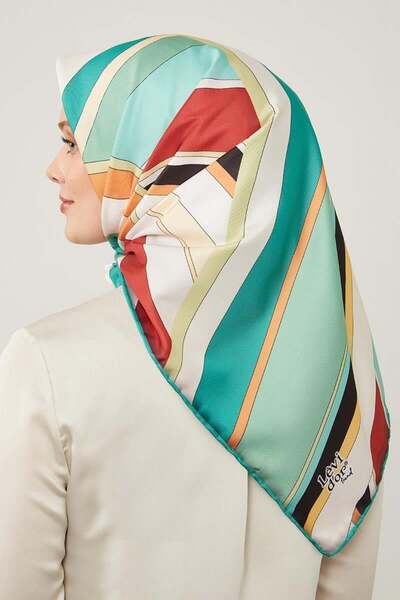 Levidor Σμαραγδένιο χοντρό ριγέ κασκόλ