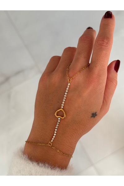 HERCY 316 L Stainless Steel Zircon Stone Shahmeran |   Gold Şahmeran