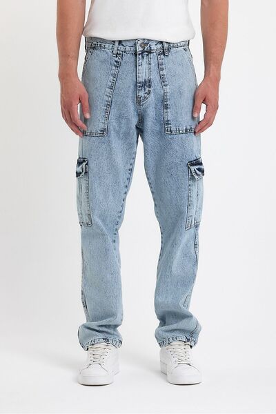 DAMGA JEANS Чоловічі штани Cargomove Palazzo Pamuklu Baggy з кишенями