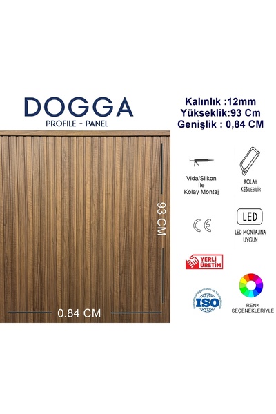 DOGGA PROFILE-PANEL İskandinav Duvar Çıtası , Mdf Duvar Paneli Vestiyer Lambrisi 15x93 (0,84 CM ALAN KAPLAR 6'LIPAKET)