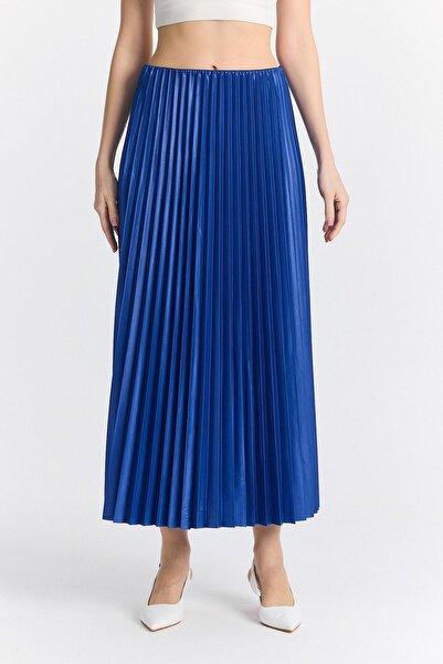 DAMGA JEANS Γυναικεία μακριά προσευχή Hijab Maxi πλισέ μπλε φούστα