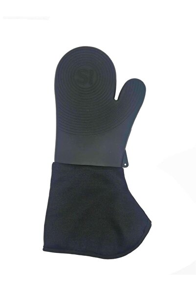 Omnisoft Black Silicone Fireproof Oven Mitt Large Size 40 cm