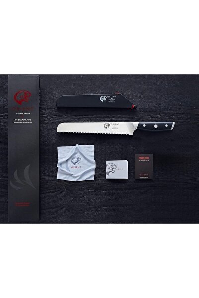 Orient Bread Knife, Carbon Series X50 Ultra+, German Stainless Steel, Black