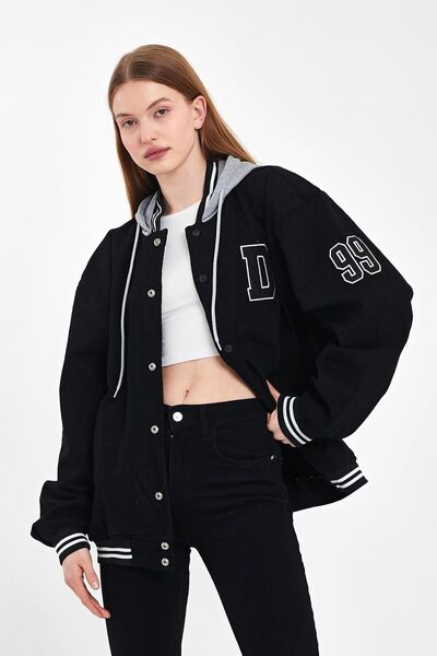 DAMGA JEANS Dámská vysoká škola JeanComfort Oversize bavlněná džínová bunda s...