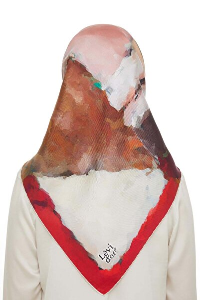 Levidor Red Twill Silk Scarf