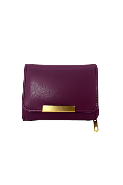 Kumsal Allure Siyah Deri Kadın Cüzdan – Altın Detaylı, Çok Bölmeli Günlük Cüzdan