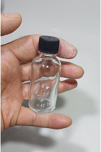 Durucam 3Pcs Clear Glass Shot Bottle Leak-Proof with Black Seal Lid Fragrance Ornament Multi-Purpose Bottle 30ml