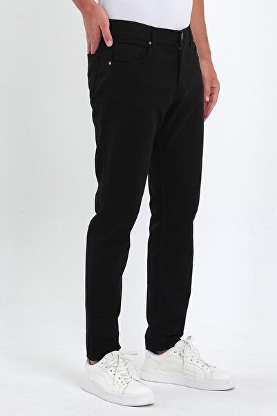 DAMGA JEANS Men's Black Classic Pants with 5 Pockets - School and Daily Use