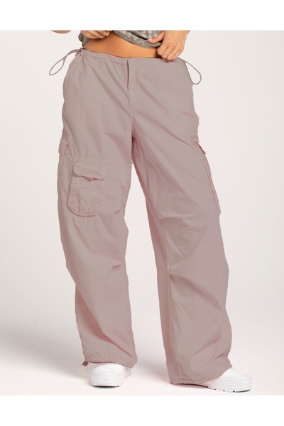 september island Light Cherry Rot Color Oversized Cargo Pocket Piece Pants