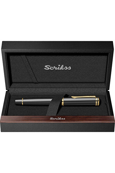 Scrikss WizDesign Yeni Ürün Fortune Dolmakalem Siyah Altın M Uç Özel Hediyeli...