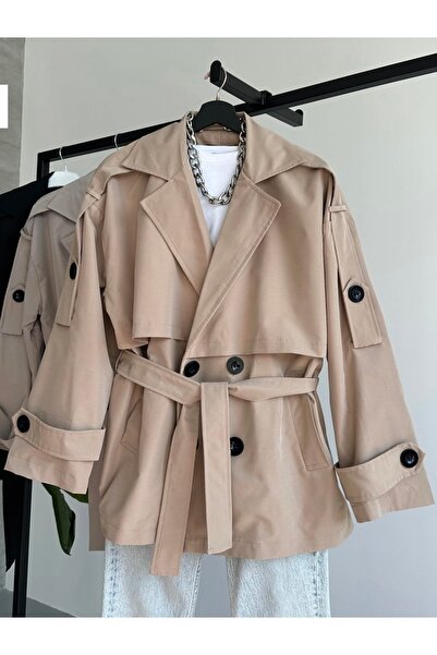 cadsy Midi Boy Bej Trençkot