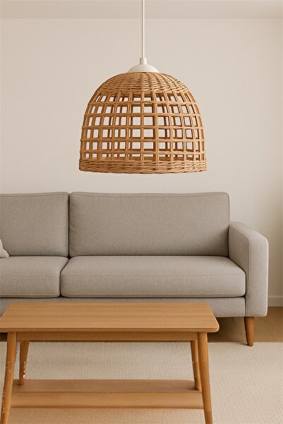 afralya home Salon-yatak Odası-mutfak Avizesi Rattan Craftpaper El Yapımı Avize (DUY DAHİL)