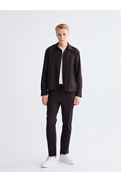 LC Waikiki Καφέ εφαρμοστό Ανδρικό παντελόνι