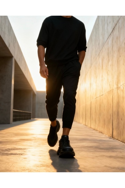 Knack Висока подметка ежедневни обувки N75 черни (черна подметка)