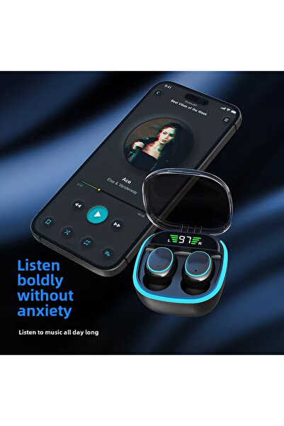 Generic TWS Wireless Headphones Digital Display Headset Stereo Sound Bluetooth 5.3 for smartphones