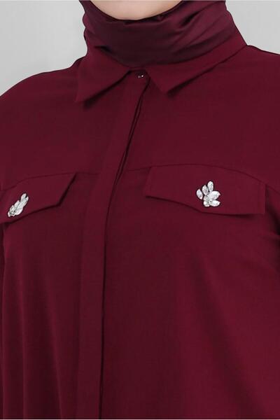 Alvina SHIRT COLLAR STONE DETAIL TUNIC 43815