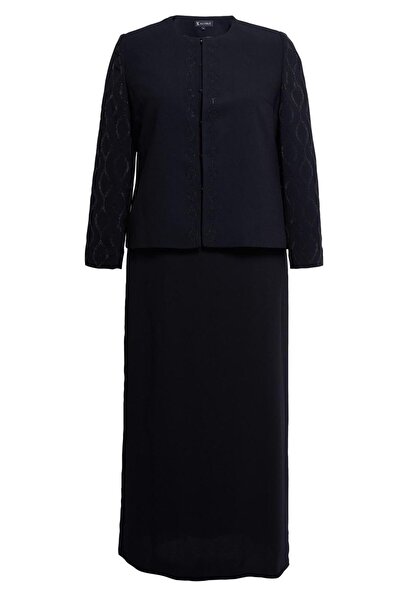 Alvina Stone Detailed Plus Size Dress Set - 30351