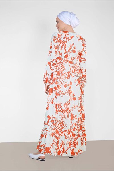 Alvina Round Neck Patterned Dress 4931