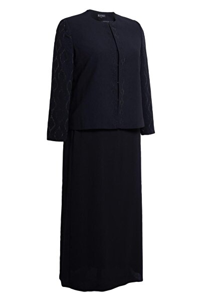 Alvina Stone Detailed Plus Size Dress Set - 30351