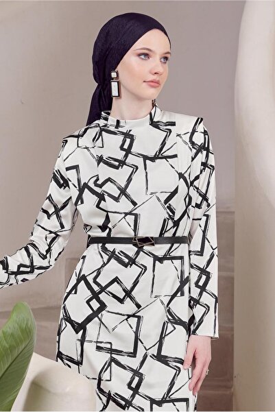 Alvina Belted Satin Dress 45447