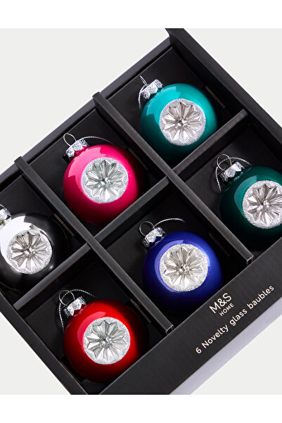 Marks & Spencer 6'lı Cam Yılbaşı Süsü