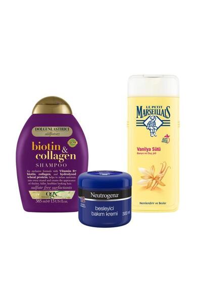 OGX Biotin Kolajen Sülfatsız Şampuan Lpm Vanilya Sütü Duş Jeli Neutrogena Besleyici Bakım Kremi